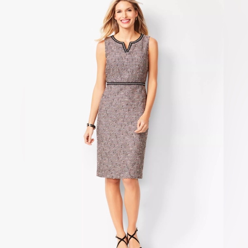 Talbots woven tweed sleeveless dress